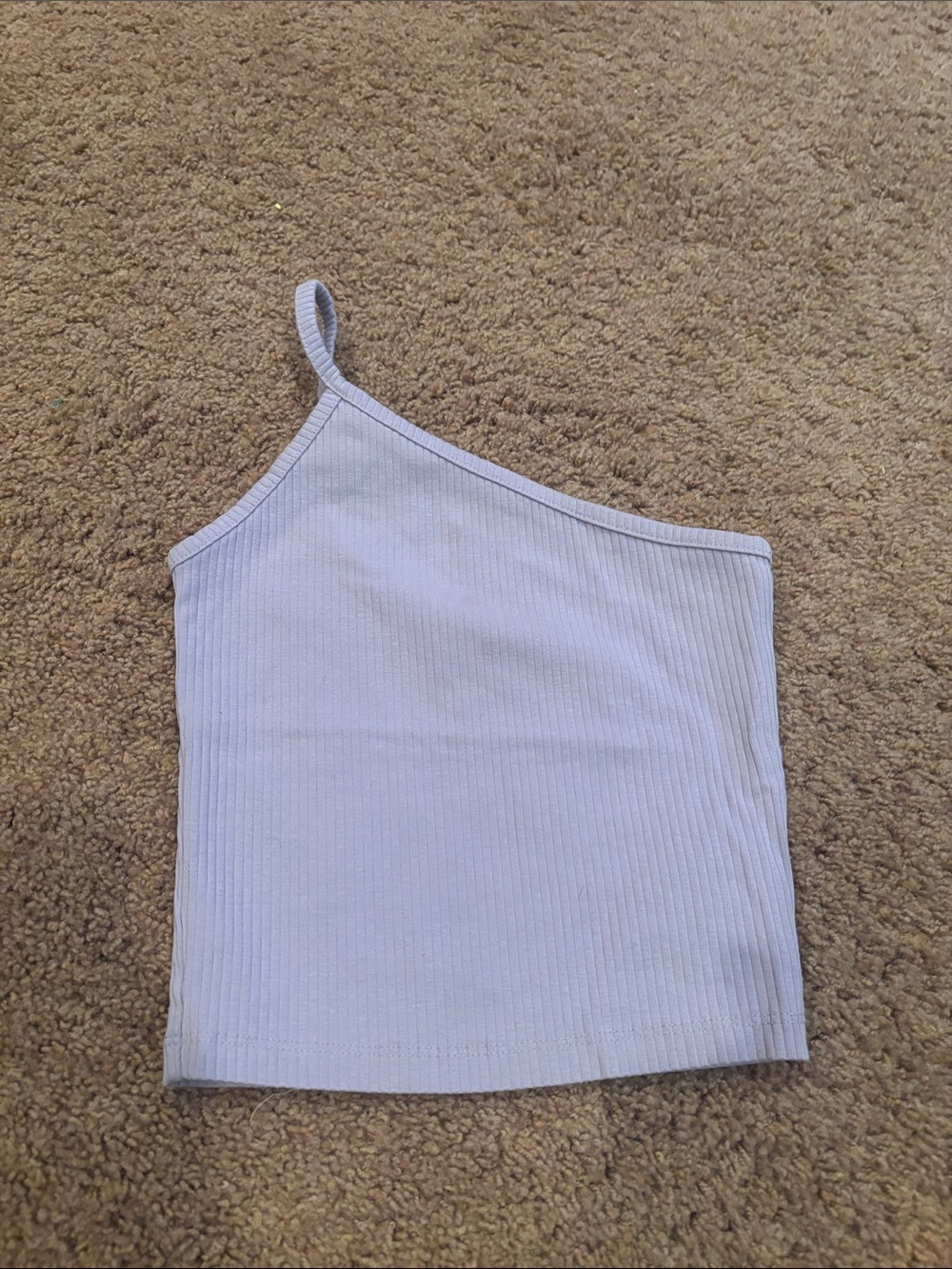 Madewell One-Shoulder Ribbed Tank - Light Lavender